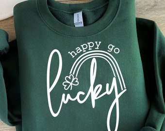 St Patricks Day Sweatshirt Rainbow, St Patricks Day Shirt Women, Lucky Shamrock Shirt, Irish Gifts, St Paddys Day Shamrock Crewneck Sweater