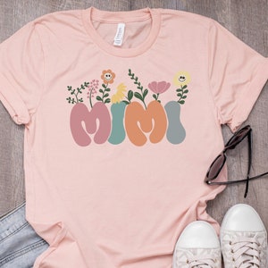 Retro Mimi Floral Shirt, Mother&#39;s Day Shirt, cute womens tee, Mother&#39;s Day Gift, Mimi Shirt, Mimi Groovy Shirt, Vintage Grandma Shirt,Trendy