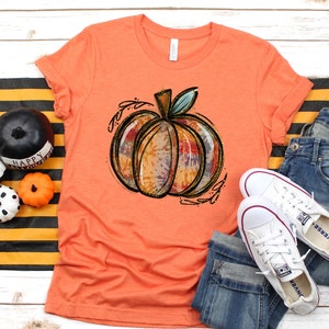 Fall Shirt, Pumpkin Shirt, Tie Dye Pumpkin Shirt, Fall Clothing, Fall Tshirt, Autumn Shirt, Tis' the season, Gift Idea, Women's Fall Shirt Orange