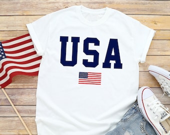 USA Tee - USA unisex T-shirt - Patriotic Shirt - USA Shirt America Merica Patriotic Red White and Blue - Fourth of July -  American Flag Tee