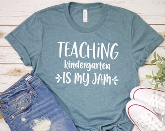 La maternelle d'enseignement est ma chemise de confiture, chemise d'enseignant, cadeau d'enseignant de jardin d'enfants, chemise d'enseignant d'école primaire, cadeau de Noel pour l'enseignant