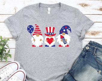 4th Of July Gnomes T-shirt, Freedom Shirt, American Gnome T-shirt, Independence Day Shirt, Fourth Of July Shirt, Patriotic Gnomes Shirt