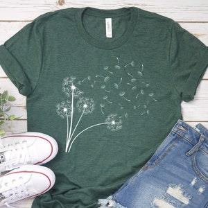 Windflower Shirt, Dandelion Shirt for Women, Inspirational Shirt, Flower Graphic T-shirt, Blossoms Shirt, Cute Trending Womens T-Shirt