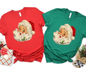 Vintage Santa Claus Christmas Shirt, Vintage Christmas T Shirt for Women, Vintage Santa Baby Shirt, Christmas Tshirt Family, Christmas Gifts
