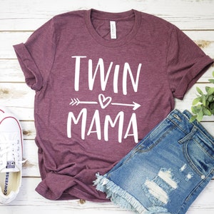 Twin Mama Mom of Twins Shirt Mommy of Twins Graphic Tee - Etsy