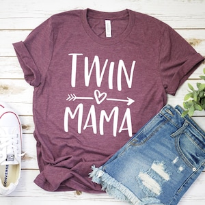Twin Mama, Mom Of Twins Shirt, Mommy Of Twins Graphic Tee, Unisex Shirts, Gift For Twin Mom, Mother&#39;s Day Gift, Shirts For Mom