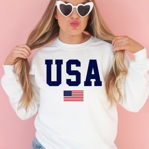 USA sweatshirt, 4th of July Shirt Women Memorial Day Tshirt, USA Shirt, American Flag Tee, 4th of July Sweatshirt, Fourth of July T-Shirt
