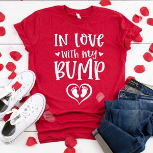 Pregnancy Announcement, Valentines Day T-Shirt, In Love with me Bump, Maternity Valentine, Valentines Day Shirt, Unisex Love tee, Baby bump image 1