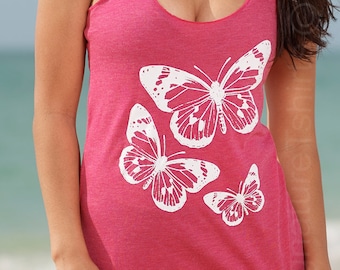 Vlinder Tank Top Womens zomer vlinders Tank top Cute moeders dag cadeau vrouw gave Vintage graphic shirt tuin indie boho fashion Top