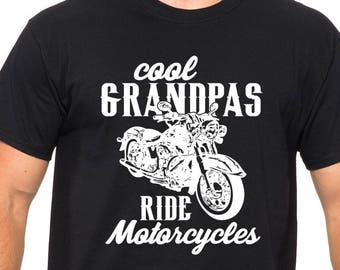 Grandpa Shirt Cool Grandpas Ride Motorcycles T Shirt Christmas Gift Mens TShirt Funny Father's Day Shirt Gifts for Grandpa Birthday Gift