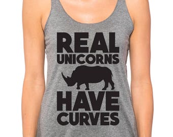 Real Unicorns Have Curves Womens Tank Top, Workout Tank, Gym Tank, Funny Gym Shirt, Squat Tank Top, Fitness tank top, Cute Christmas Gift