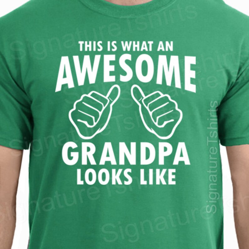 Fathers Day Gift AWESOME GRANDPA Mens T-shirt Gifts For Dad Granddad T-Shirt Tshirts Kids Funny shirt papa tshirt Grandad Grandfather image 3