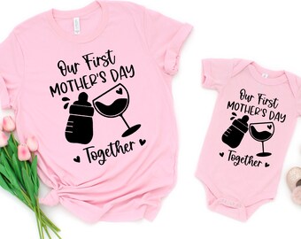 Our First Mother's Day Shirt, Mothers Day Matching Shirt, Mother's Day Mommy And Baby Outfit, Mother's Day Gift, Mom and daughter shirt