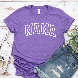 Mother's Day Shirt, Mama Shirt, Mom Shirt, Gift For Mom, Mother's Day Gift, Women's Mama Shirt, New Mom, Trendy Mom, Mama Gift Heather Purple/white