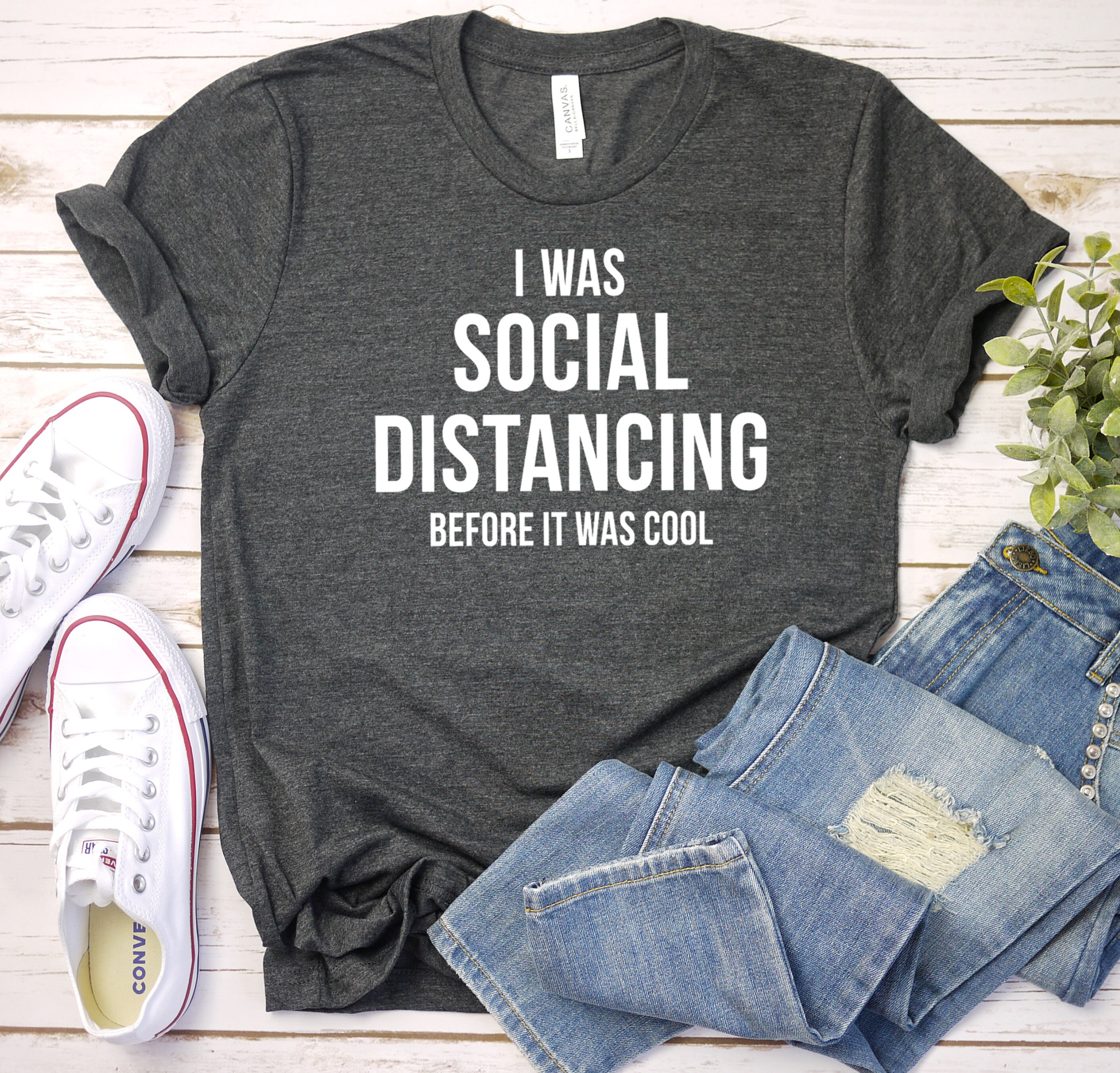t shirt i was social distancing before it was cool