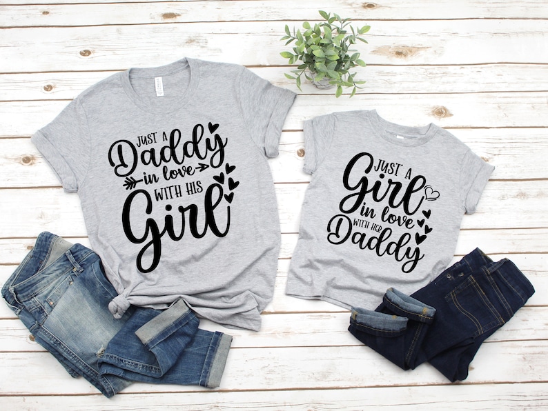 Just a Dad In Love With His Girl Daddy and me outfits daddy and daughter shirts father and daughter shirts 1st Fathers Day Shirt Gift image 1