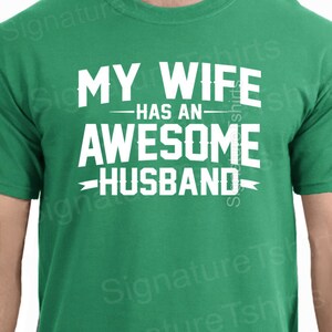 2nd Wedding Anniversary T-Shirt Mens My Awesome Wife Funny Gift Husband