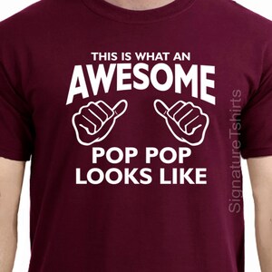 Fathers Day, Pop Pop shirt, This is what an awesome pop pop looks like, gift for grandpa, new grandpa, pop pop gift, Christmas gift tshirt image 5