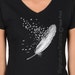 Plus Size Feather Birds Shirt, Graphic Tee, Women V-neck T Shirt, Feather Tshirt, Bird T Shirt Feather Shirt Feather T Shirt Christmas Gift