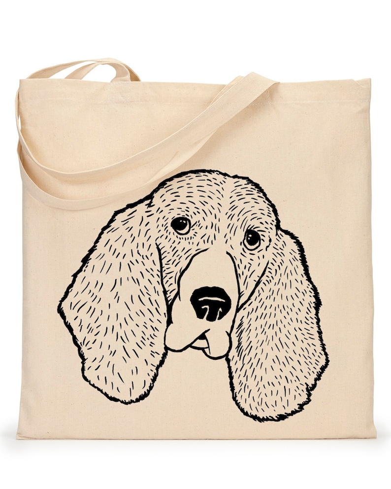 Basset Hound Tote Bag Canvas Reusable Grocery Bag Cute Dog Lover Pet Rescue Animal Mom Dad Birthday Gift Husband Wife Sister Valentines Day