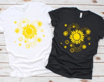 Sunflowers, Fall Shirt, Womens Graphic shirt, Flower Shirt, Retro Shirt, Sunflower shirt, Christmas Gift, Vintage Harvest shirt, Wife gift