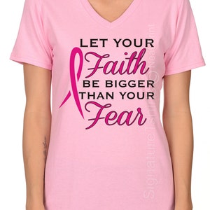 Breast Cancer Survivor Shirt, Breast Cancer Shirt, October Pink Ribbon Shirt, Support Breast Cancer Walk, Plus Size V neck,Hope Faith ribbon