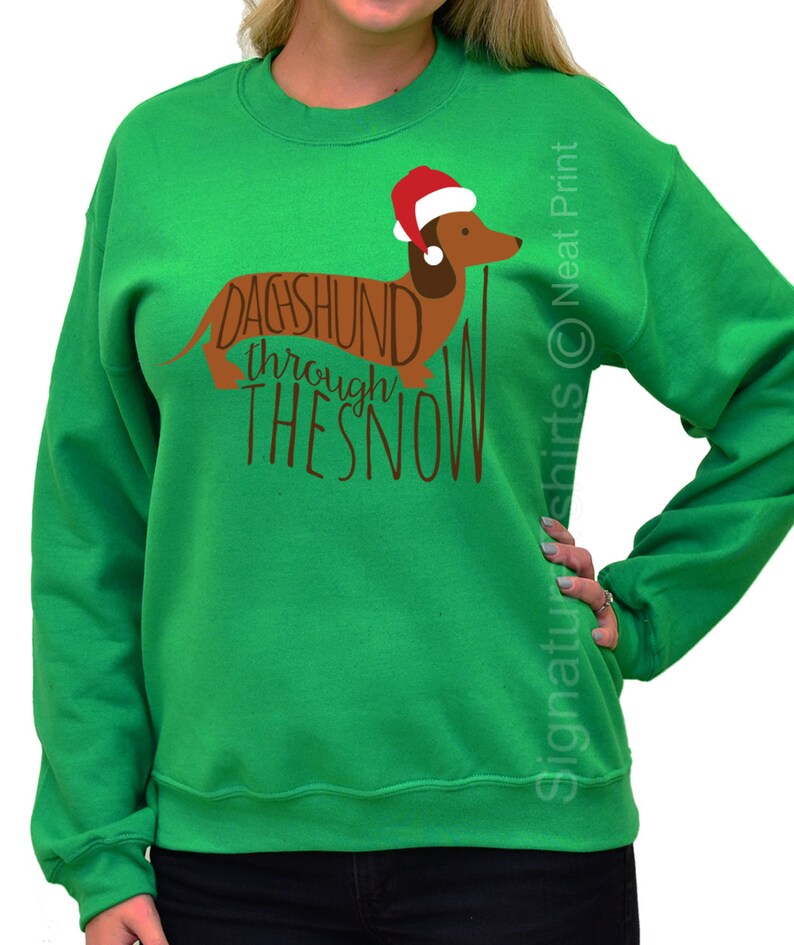 Christmas Sweatshirt Dachshund Through the Snow Christmas - Etsy