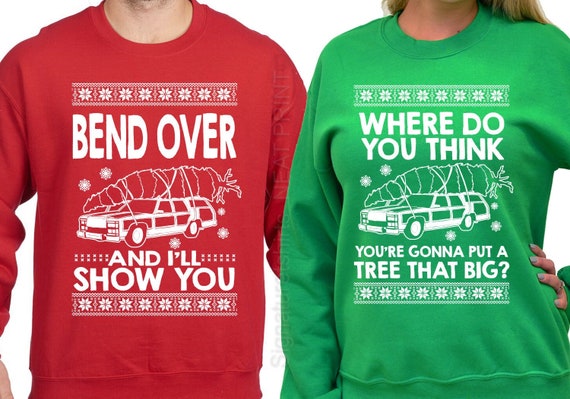 Bend Over & I'll Show You Christmas Tree Ugly Sweaters X-Mas T-Shirt Bend Over & I'll Show You Christmas Tree Ugly Sweaters X-Mas T-Shirt
