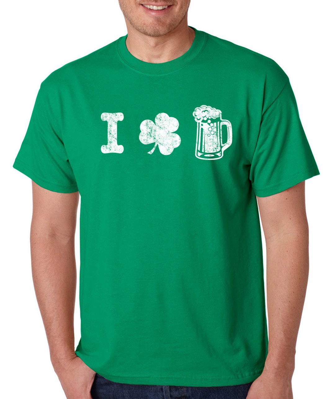 T-shirt Homme St Patrick's Day - Motif Trippy Champ De Trèfles Irlandais - 100% Polyester - Neuf Avec étiquette