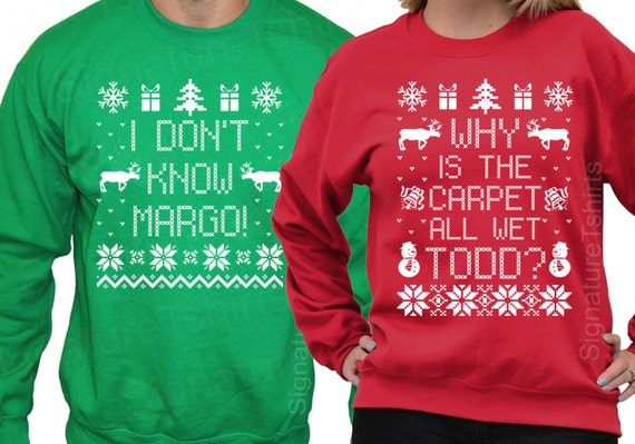 Ugly Christmas Sweater Couples Matching Christmas Todd Margo T-Shirt Ugly Christmas Sweater Couples Matching Christmas Todd Margo T-Shirt