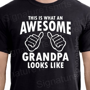 Fathers Day Gift AWESOME GRANDPA Mens T-shirt Gifts For Dad Granddad T-Shirt Tshirts Kids Funny shirt papa tshirt Grandad Grandfather 画像 4