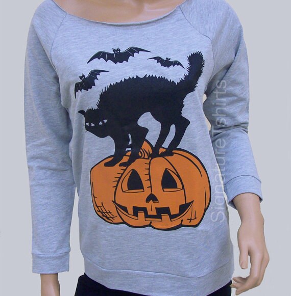Halloween Party Black Cat Bats Pumpkin 