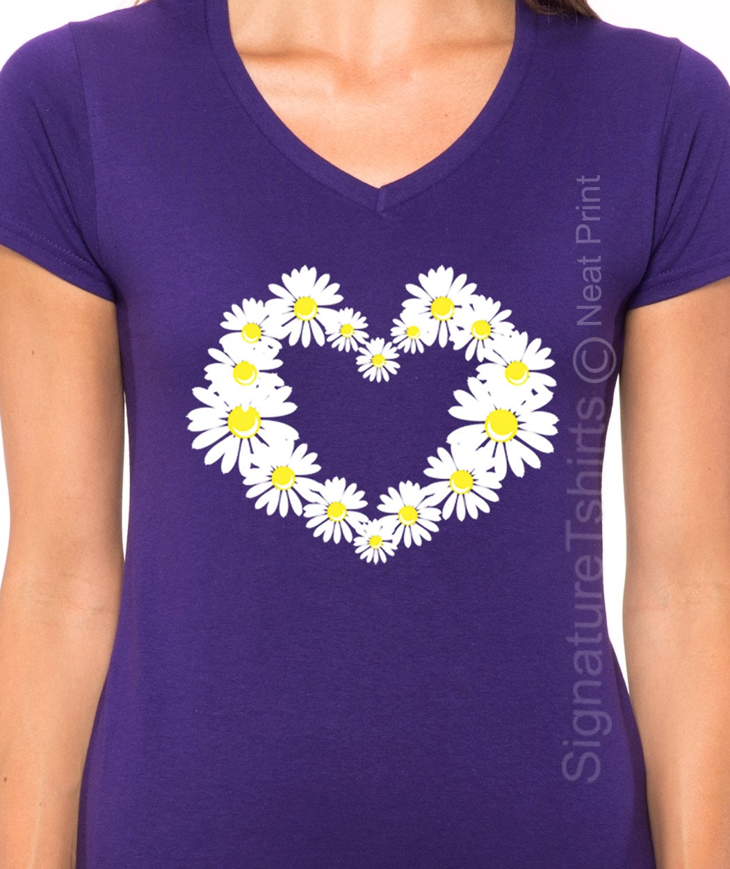 Daisy Heart T Shirt Graphic Tees Flower 