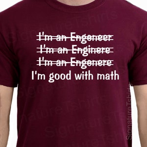 Engineer Mens T-shirt Good With Math Tshirt Shirt Funny - Etsy