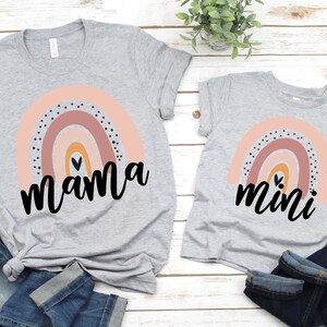 Mama Shirt, Mini Shirt, Mama&#39;s Girl Shirt,Rainbow Mama Shirt, Rainbow Mini Shirt, Baby, Mama Mini Matching tee, Mother&#39;s Day matching Shirts