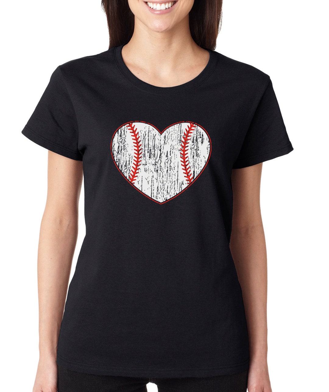 Baseball Heart T Shirt Baseball Womens T-shirt. Vintage - Etsy