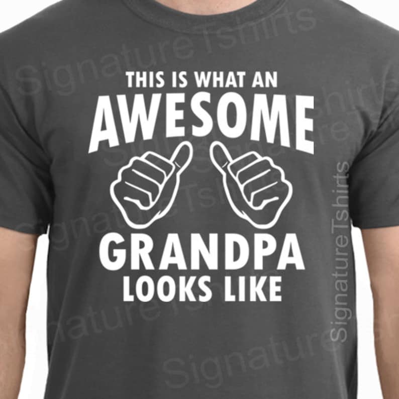 Fathers Day Gift AWESOME GRANDPA Mens T-shirt Gifts For Dad Granddad T-Shirt Tshirts Kids Funny shirt papa tshirt Grandad Grandfather 画像 1