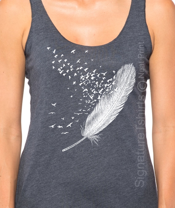 feather print tank top