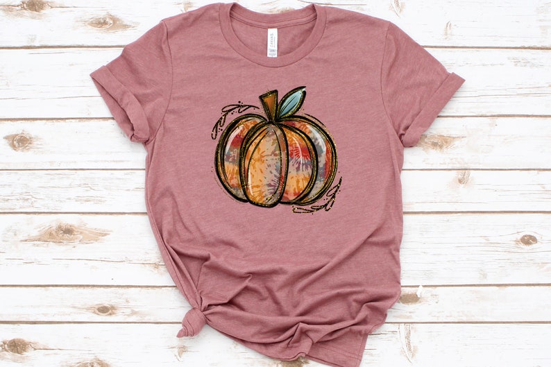 Fall Shirt, Pumpkin Shirt, Tie Dye Pumpkin Shirt, Fall Clothing, Fall Tshirt, Autumn Shirt, Tis' the season, Gift Idea, Women's Fall Shirt Mauve