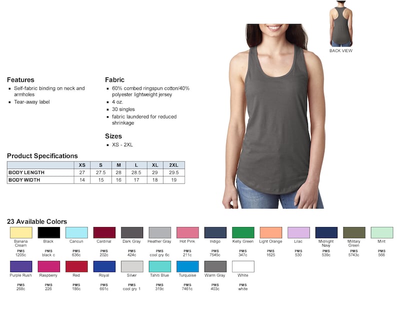 Pode incluir: Um top de al&ccedil;as cinzento com costas de nadador e decote redondo. O top &eacute; feito de um tecido jersey leve e tem uma etiqueta destac&aacute;vel. O top est&aacute; dispon&iacute;vel em 23 cores e tamanhos XS a 2XL. O top &eacute; mostrado em uma modelo que est&aacute; usando jeans.