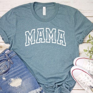 Mother's Day Shirt, Mama Shirt, Mom Shirt, Gift For Mom, Mother's Day Gift, Women's Mama Shirt, New Mom, Trendy Mom, Mama Gift Heather Slate/white