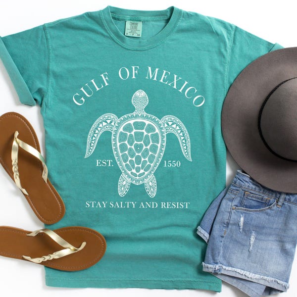 Camiseta Comfort Colors® Golfo de México "Mantente Salado y Resiste", playera de la Costa del Golfo, playera de Playa de México, playera "Resiste México", Golfo de México 1550