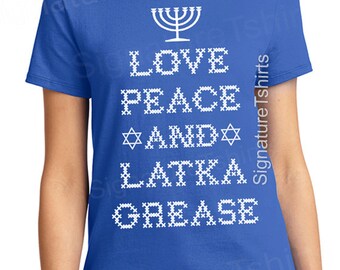 Ugly Hanukkah Sweater T Shirt funny Womens tshirt Shirt Holiday gift