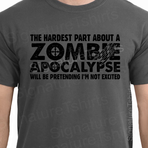 Zombie Apocalypse Mens Womens T-shirt boys shirt tshirt Halloween Hor…