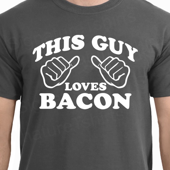 This Guy Loves Bacon Mens T-shirt Tshirt Christmas Gift