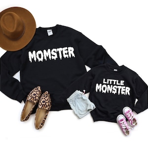 Mommy and Me Halloween, Mother Daughter Halloween Shirts, Mother Son Halloween Shirts, Matching Little Monster Shirt Momster Shirt