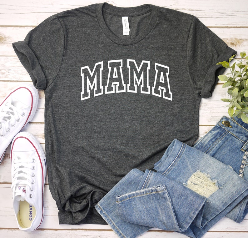 Mother's Day Shirt, Mama Shirt, Mom Shirt, Gift For Mom, Mother's Day Gift, Women's Mama Shirt, New Mom, Trendy Mom, Mama Gift Dark Heather/white