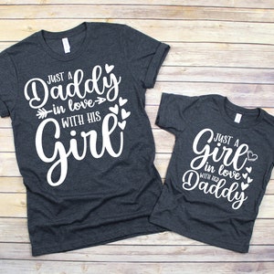 Just a Dad In Love With His Girl Daddy and me outfits daddy and daughter shirts father and daughter shirts 1st Fathers Day Shirt Gift image 2