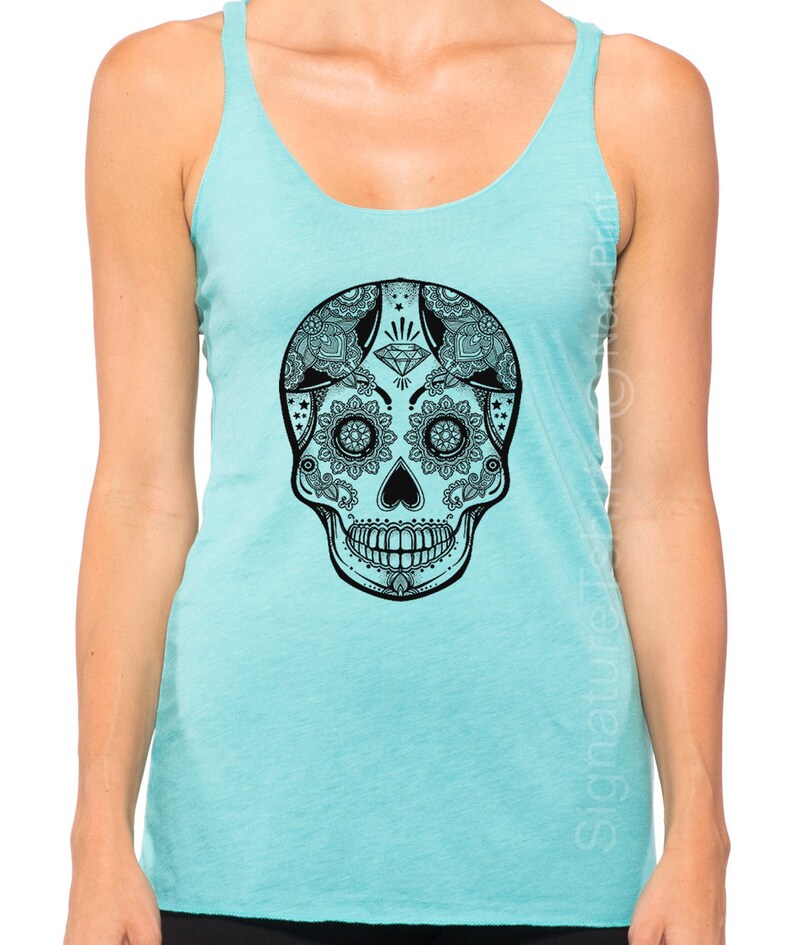 Sugar Skull Sugar Skull Tank Top Pink Skull Tank Top | Etsy