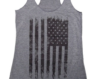 American Flag Tank Top, Vintage style Tank Top, American Flag Tank, Fourth of July Tank, Country Concert Tank, Holiday clothing